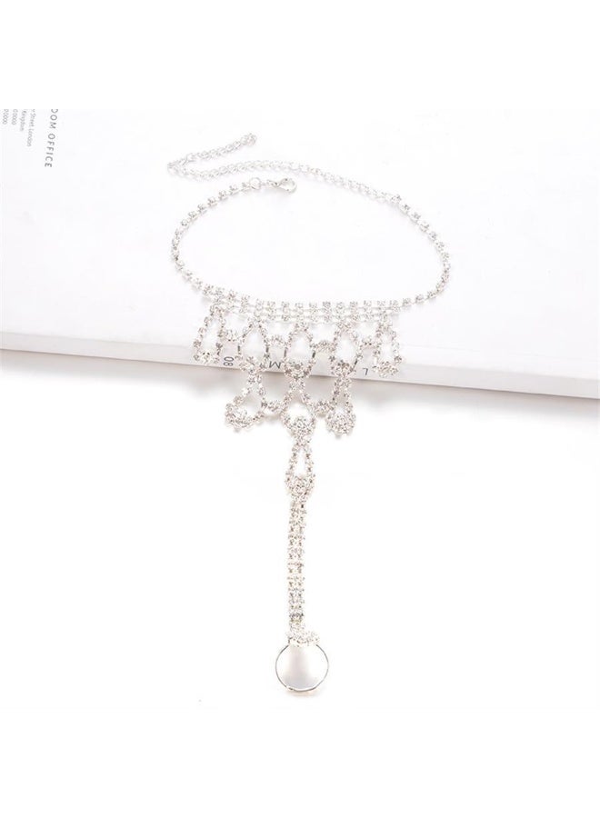 Ucanbe Bohemian Style Rhinestone Toe Ankle Chain – High-End Light Luxury Beach Foot Jewelry - Image 3
